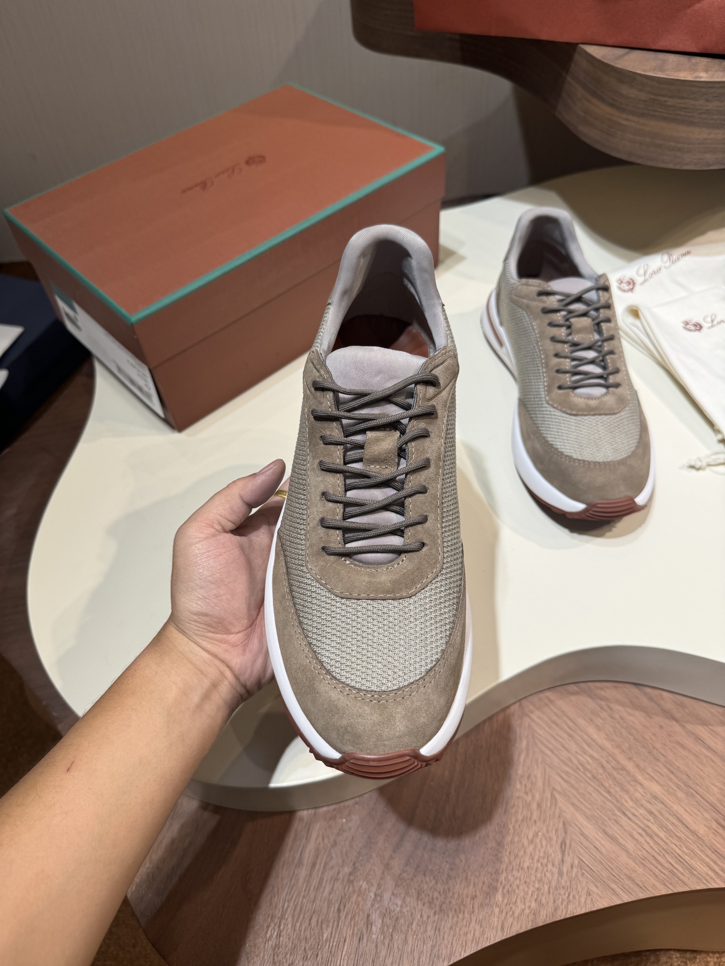 Loro Piana Style Grey Leather Men's Shoes Men's Shoes Men's Shoes detail image 4 from source 782962