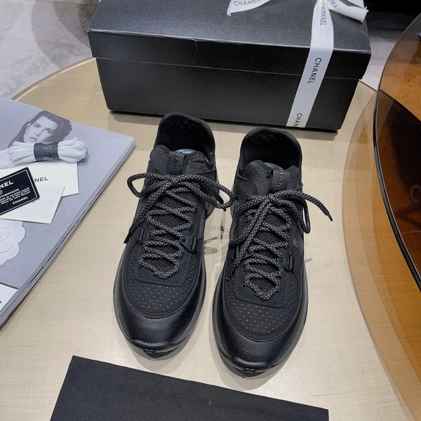 Chanel Shoes Sneakers Black White Cowhide TPU Fall/Winter Collection Casual