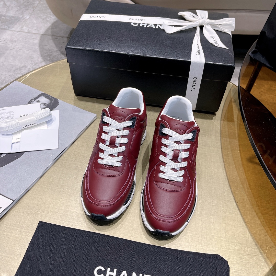 Chanel Shoes Sneakers Cowhide Sheepskin Casual