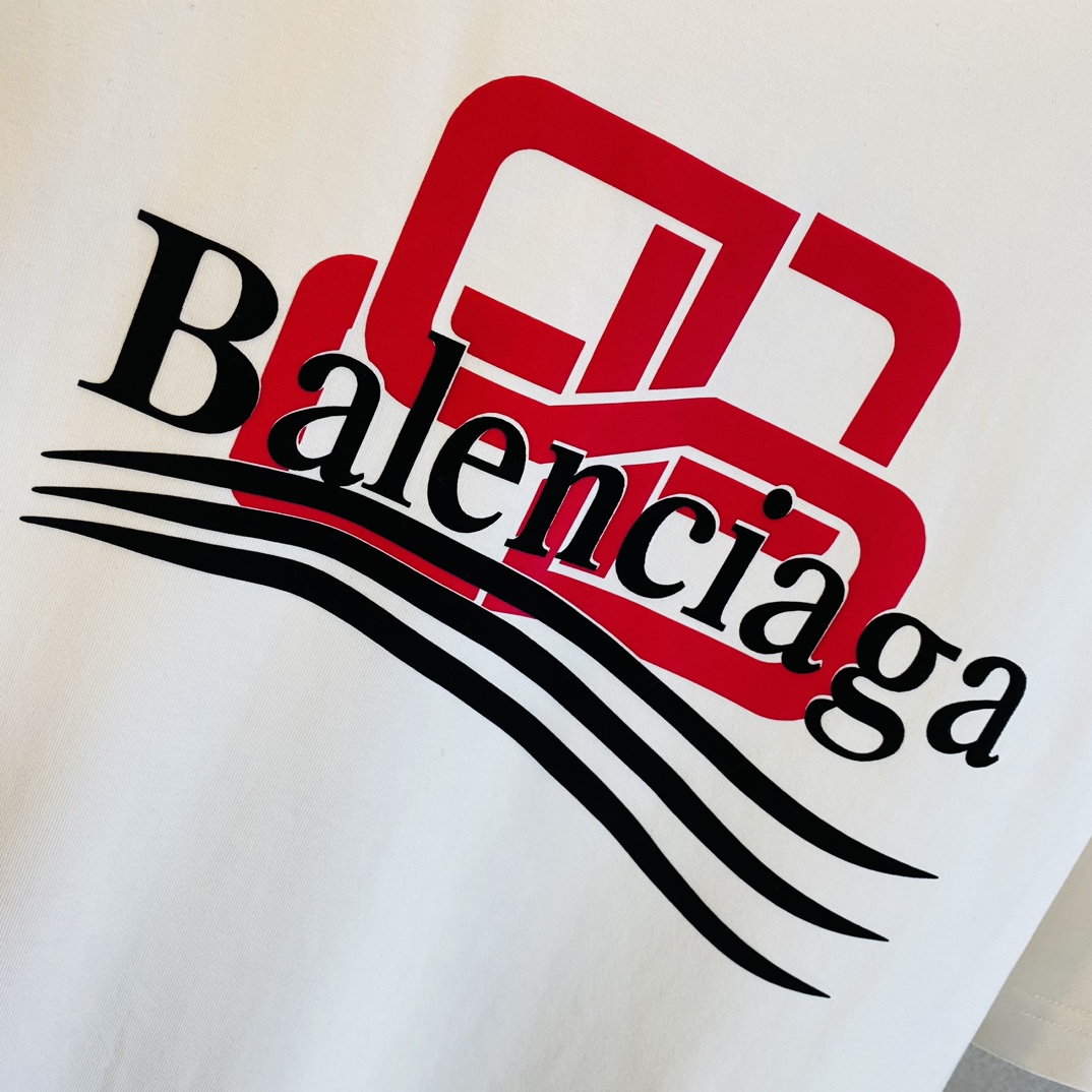 穿210斤胖子福音情侣装巴黎世家Balenciaga原单品质2024最新款男装短袖T恤精选专柜订制顶级丝