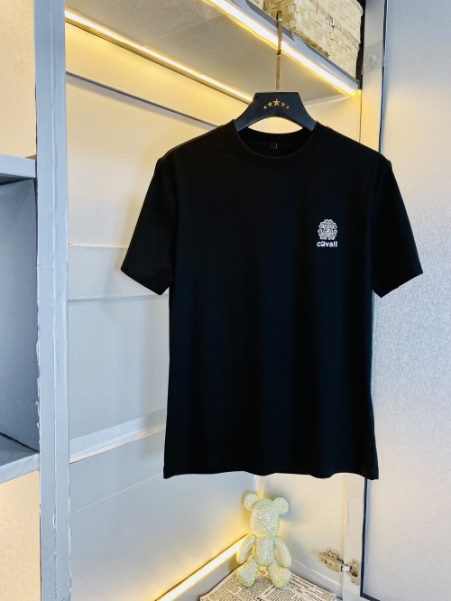 Cavalli Men's Black Short Sleeve T-Shirt, Premium Cotton Fabric, Fashionable 1 Cavalli Men's Black Short Sleeve T-Shirt, Premium Cotton Fabric, Fashionable