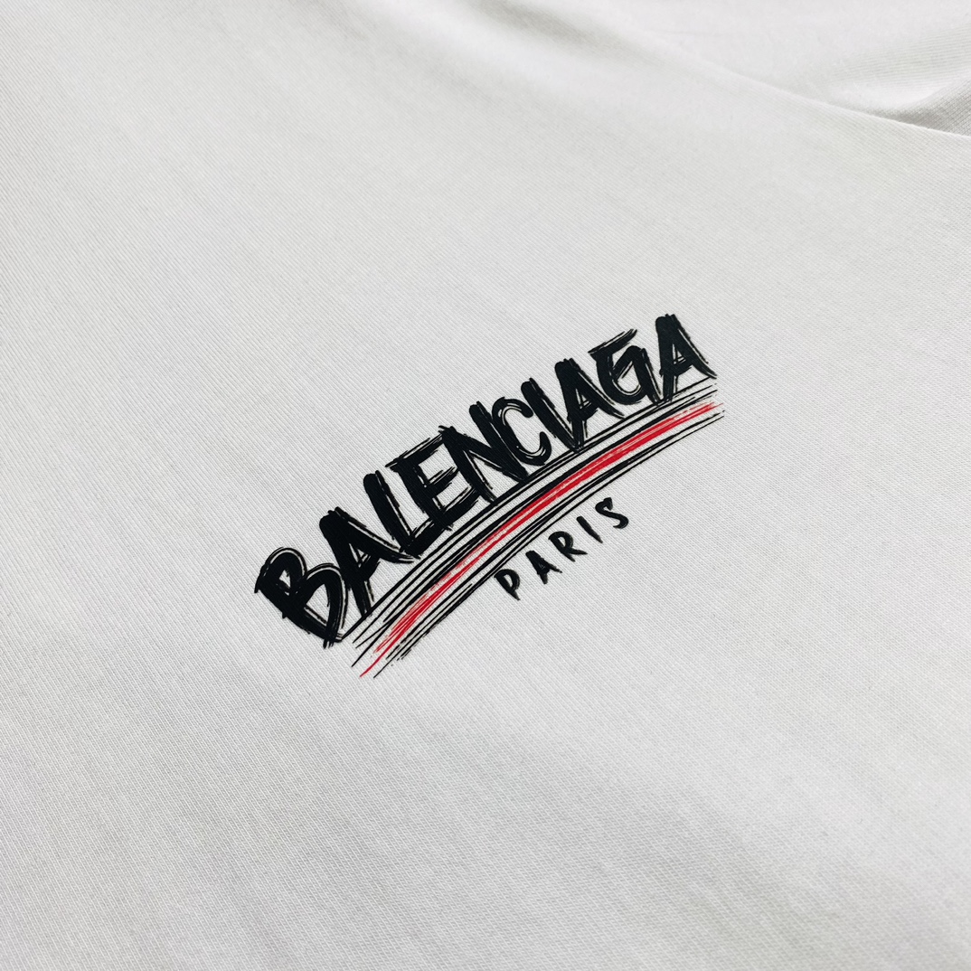 穿210斤胖子福音情侣装巴黎世家Balenciaga原单品质2024最新款男装短袖T恤精选专柜订制顶级丝