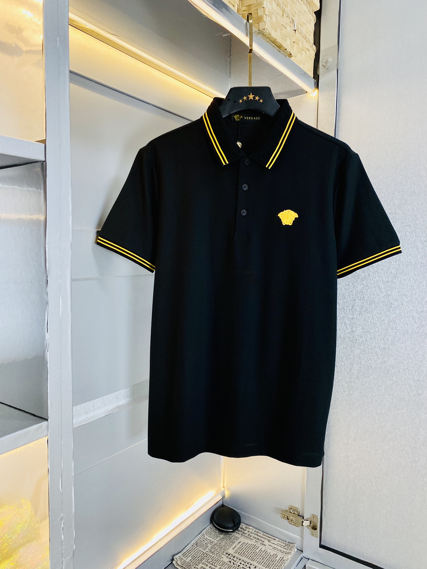 Versace Kleding T-Shirt Beste AAA+
 Katoen Gemerceriseerd katoen Korte mouw