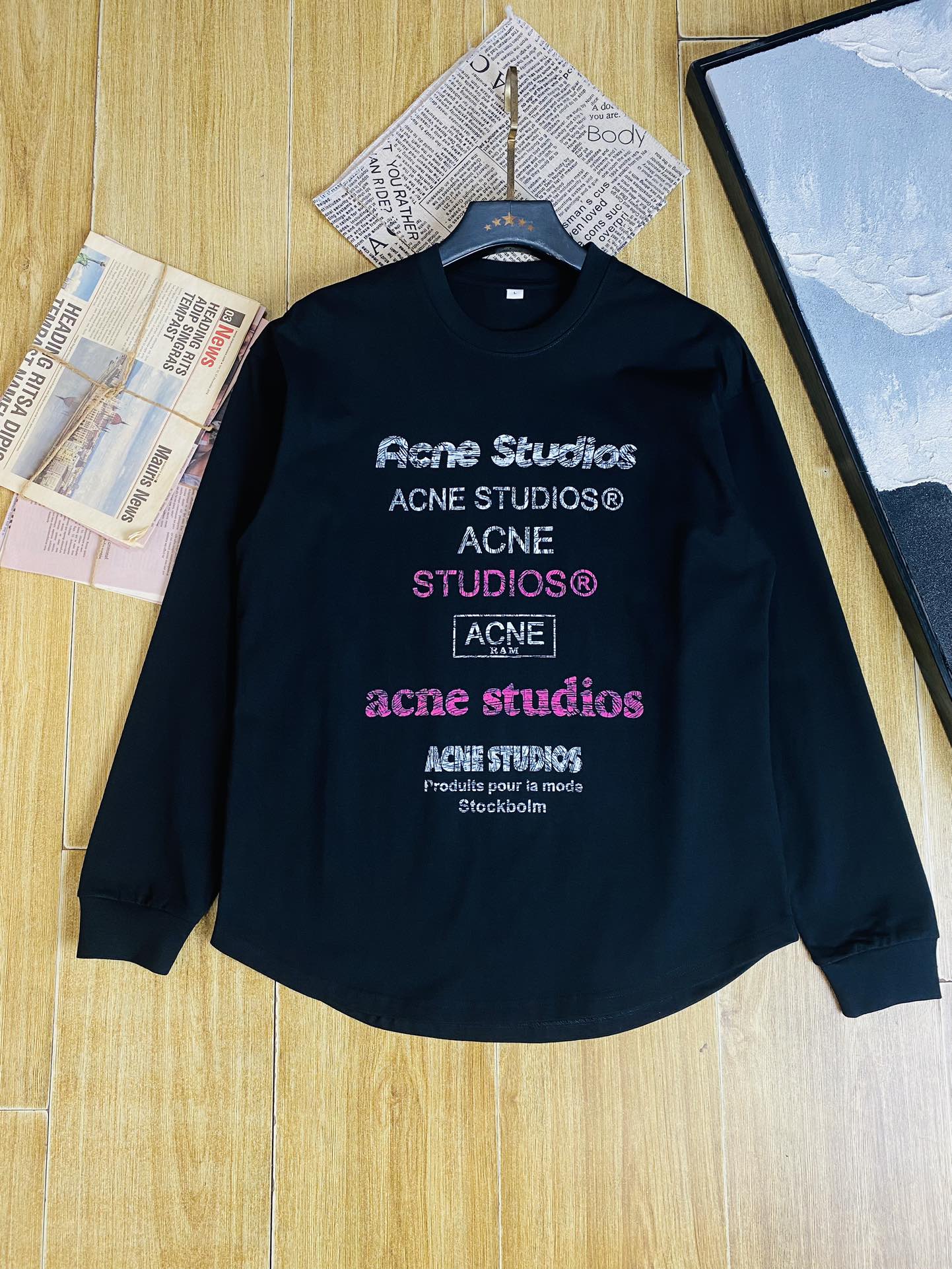 ！  🔥穿220斤 胖子福音 💞Acne Studios 原单品质情侣款 最新款 加厚长袖卫衣款打底衫 