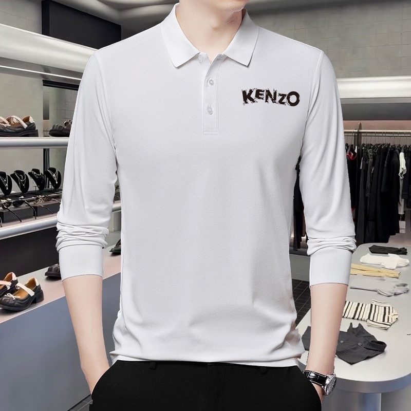 ！ 可穿220斤 M-5XL🔥老虎头Kenzo 原单品质 2025最新款 商务男装长袖翻领PoloT恤 