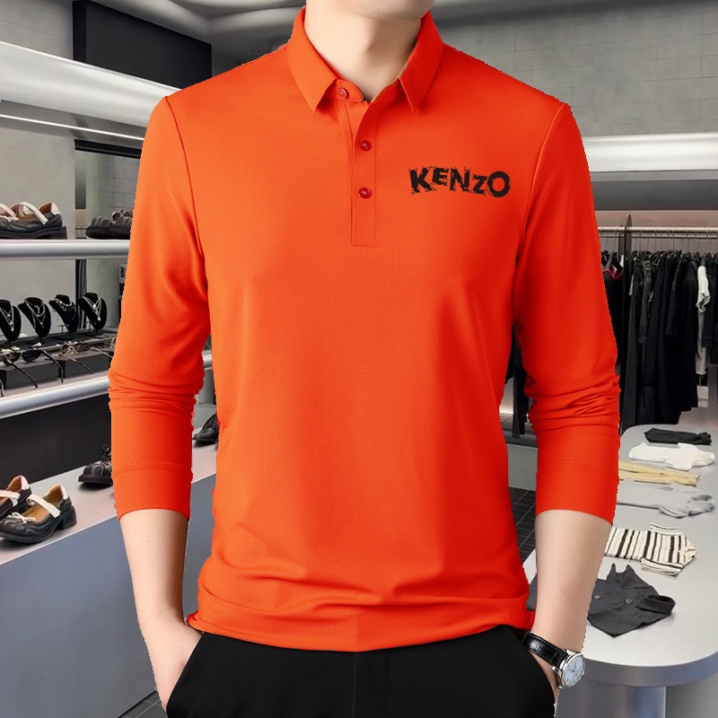 ！ 可穿220斤 M-5XL🔥老虎头Kenzo 原单品质 2025最新款 商务男装长袖翻领PoloT恤 