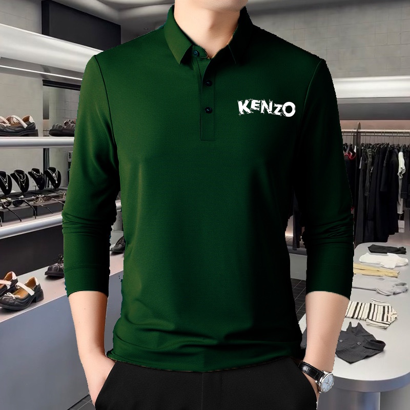 ！ 可穿220斤 M-5XL🔥老虎头Kenzo 原单品质 2025最新款 商务男装长袖翻领PoloT恤 
