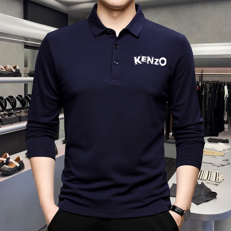 ！ 可穿220斤 M-5XL🔥老虎头Kenzo 原单品质 2025最新款 商务男装长袖翻领PoloT恤 