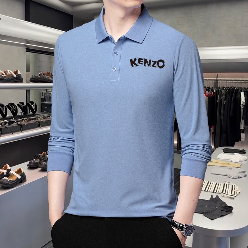 ！ 可穿220斤 M-5XL🔥老虎头Kenzo 原单品质 2025最新款 商务男装长袖翻领PoloT恤 
