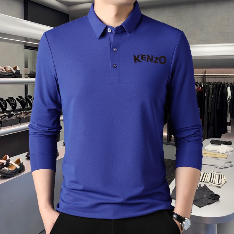 ！ 可穿220斤 M-5XL🔥老虎头Kenzo 原单品质 2025最新款 商务男装长袖翻领PoloT恤 