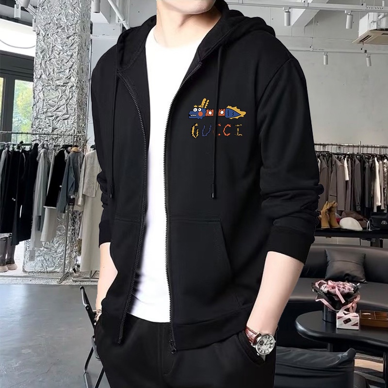 ！ 🔥加绒+10 可穿200斤胖子福音🔥 古奇Gucci 原单品质  三标齐全 2025最新款 开衫连帽