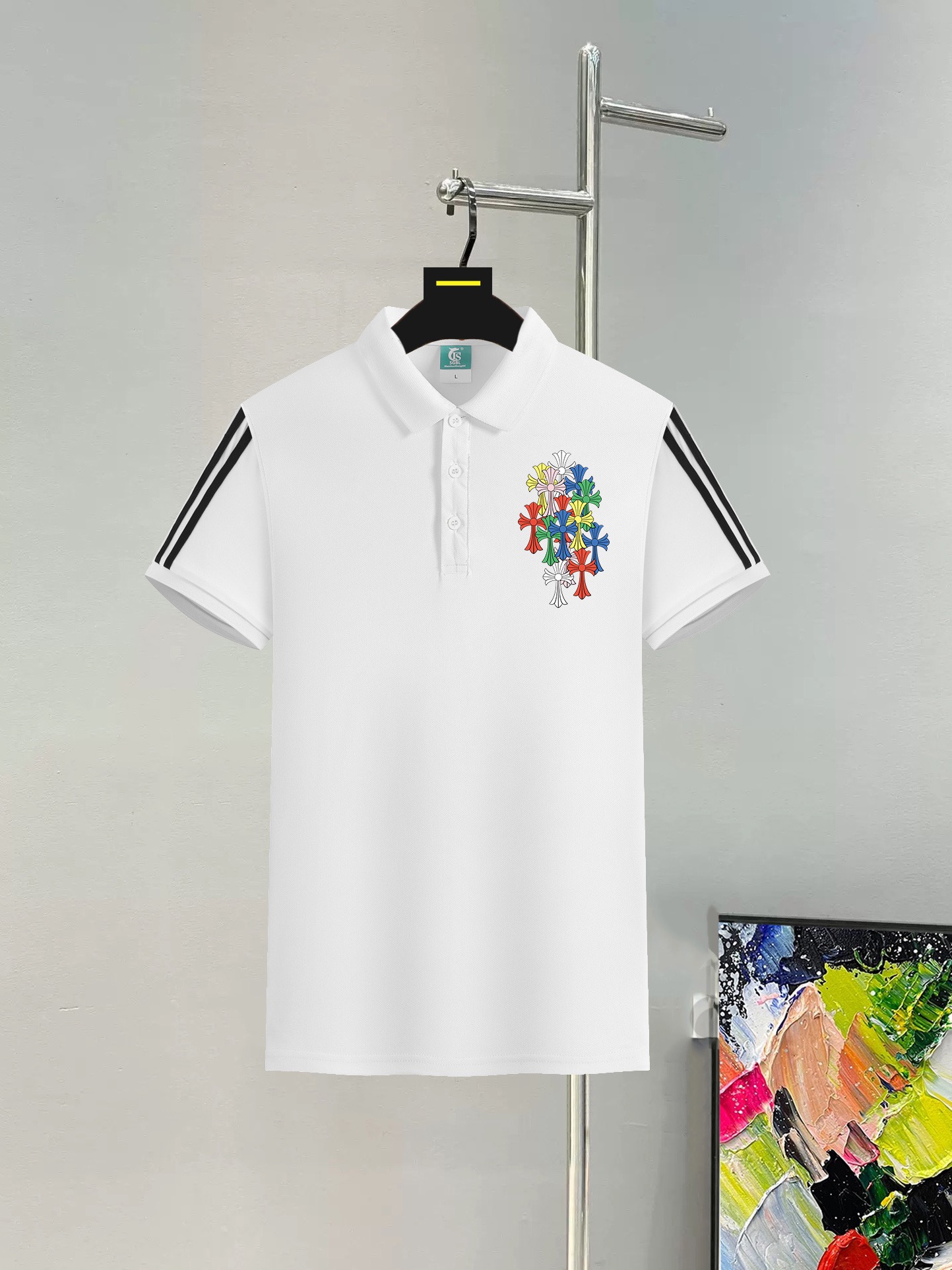 NO:122858,Wearable 240 catties, size M-6XL, Croxin Chrome Hearts, original quality, latest style, men's lapel short-sleeved T-shirt, high-end printed workmanship!  Selected counters to customize the top mercerized bead flooring fabric, all the details are perfectly 1-to-1 reproduction, restore the authenticity 100% original hardware, high-end customized auxiliary materials, original factory original standard, excellent upper body effect!  ,,chrome hearts,chrome hearts,T-shirt,tees,t-shirt,alexander wang19860909可穿240斤 码数M-6XL 克罗心Chrome Hearts 原单品质 最新款 男装翻领短袖T恤 高级印花做工！精选专柜订制顶级丝光珠地棉进口面料 所有细节做工完美1比1复刻 还原正品百分百 原版五金 高端订制辅料 原厂原标 上身效果超赞！,,chrome hearts,chrome hearts,T-shirt,tees，t-shirt,alexander wang,Men's clothing