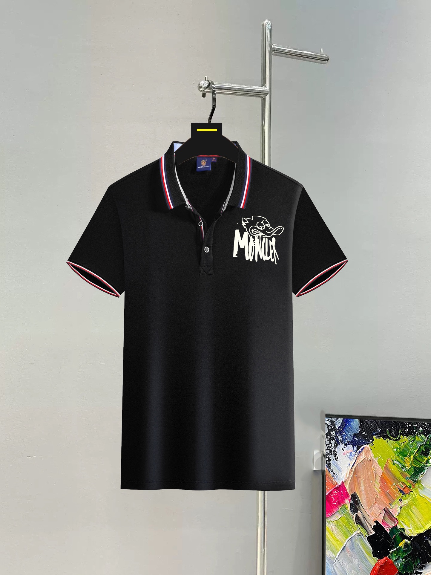 NO:159107,Wearable 200 catties, size M-4XL, masked Moncler, original quality, latest style, men's lapel short-sleeved T-shirt, high-end printed workmanship!  Selected counters to customize the top mercerized bead flooring fabric, all the details are perfectly 1-to-1 reproduction, restore the authenticity 100% original hardware, high-end customized auxiliary materials, original factory original standard, excellent upper body effect!  ,,christian louboutin,Moncler,T-shirt,tees,t-shirt,alexander wang19860909可穿200斤 码数M-4XL 蒙口Moncler 原单品质 最新款 男装翻领短袖T恤 高级印花做工！精选专柜订制顶级丝光珠地棉进口面料 所有细节做工完美1比1复刻 还原正品百分百 原版五金 高端订制辅料 原厂原标 上身效果超赞！,,christian louboutin,Moncler,T-shirt,tees，t-shirt,alexander wang,Men's clothing