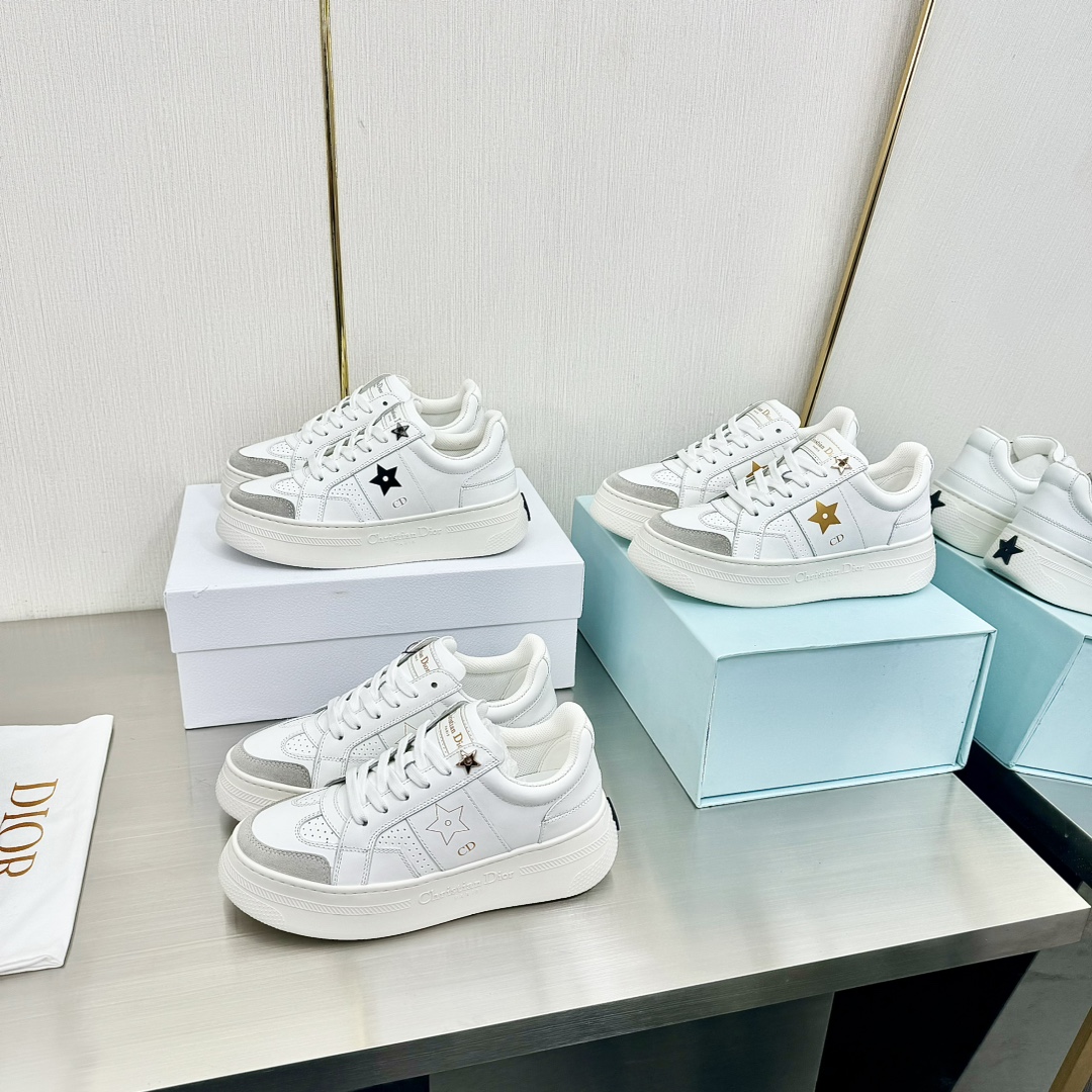 300Dior Dior Última Star Collection Pentagrama Fondo Grueso Zapatos Muffin Zapatillas Casual Zapatil
