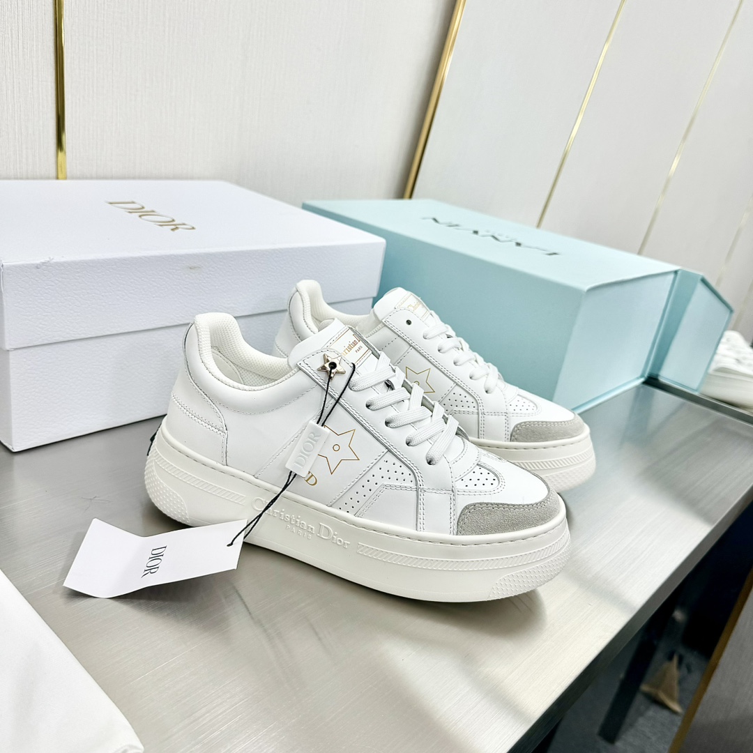 300Dior Dior Última Star Collection Pentagrama Fondo Grueso Zapatos Muffin Zapatillas Casual Zapatil