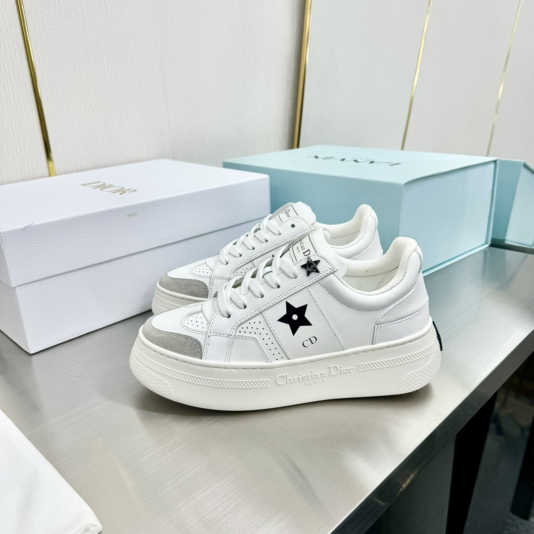 300Dior Dior Última Star Collection Pentagrama Fondo Grueso Zapatos Muffin Zapatillas Casual Zapatil