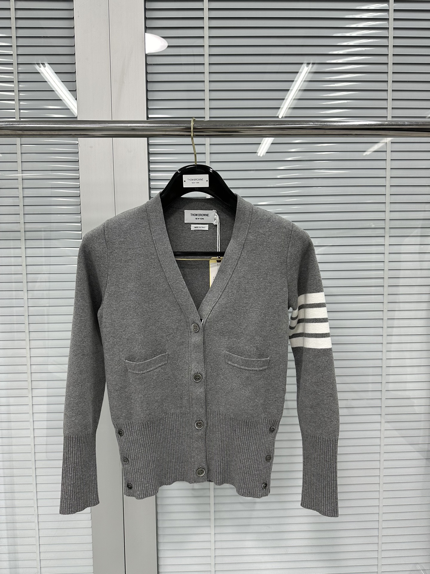 Thom Browne Clothing Cardigans Grey Cotton