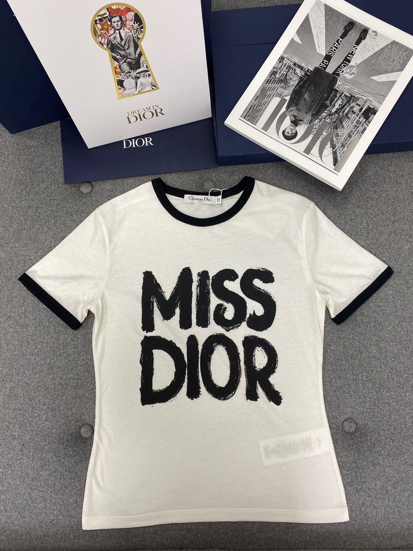 Dior Ropa Camiseta Amarillo Impresión Algodón Lino