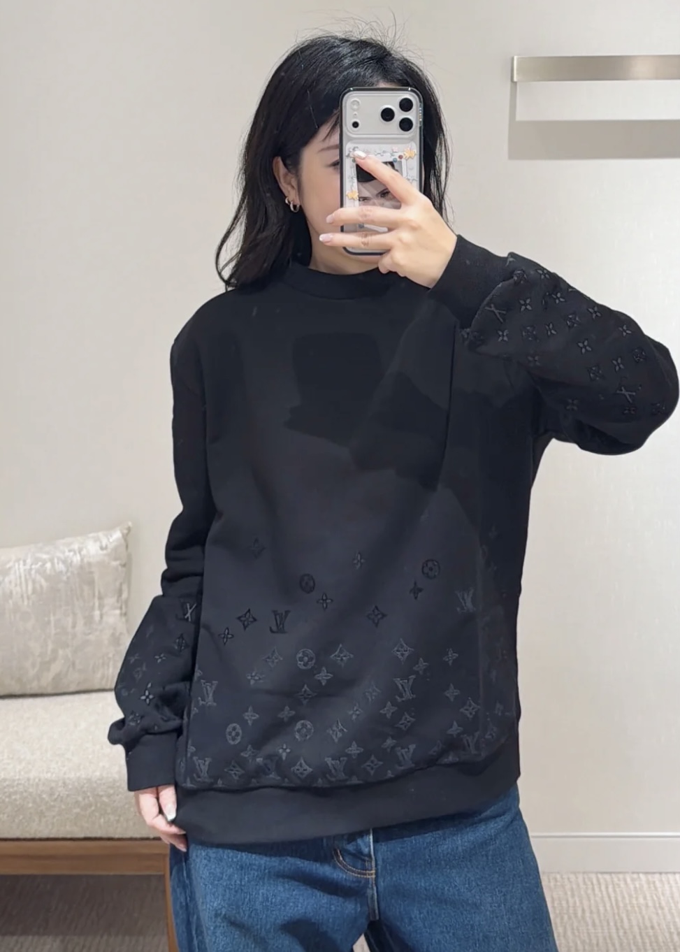 톰브라운 파리게 무늬 크루넥 긴팔 스웨트셔츠 상세 이미지 9