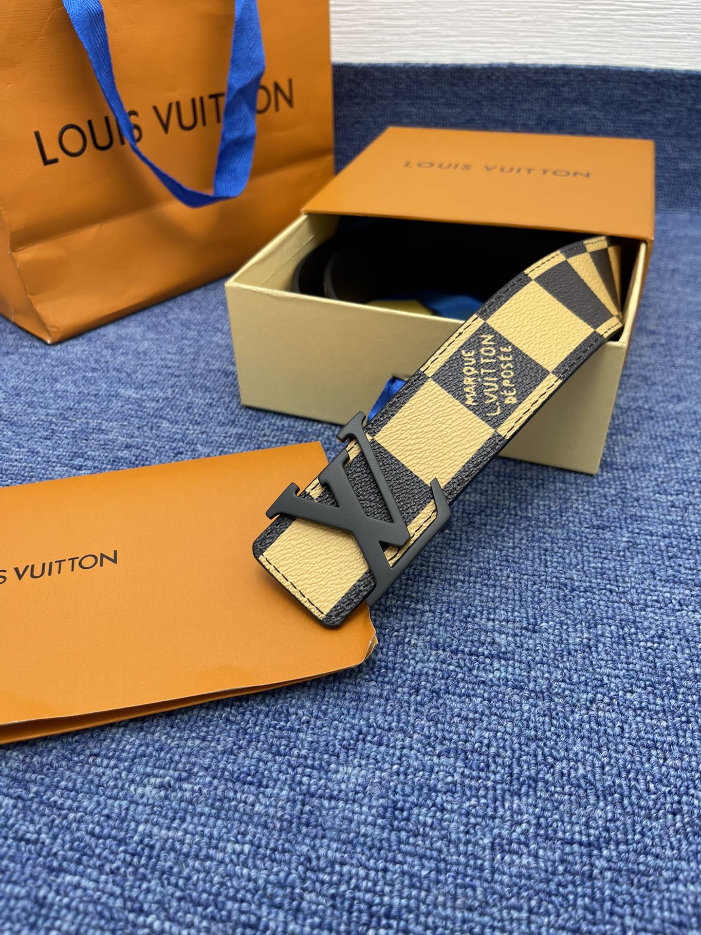 LV.路易威登全套包装原版品质代工厂货品40mm宽度正品一体铸造五金钢扣原厂皮料双面原厂定制面料区别市场