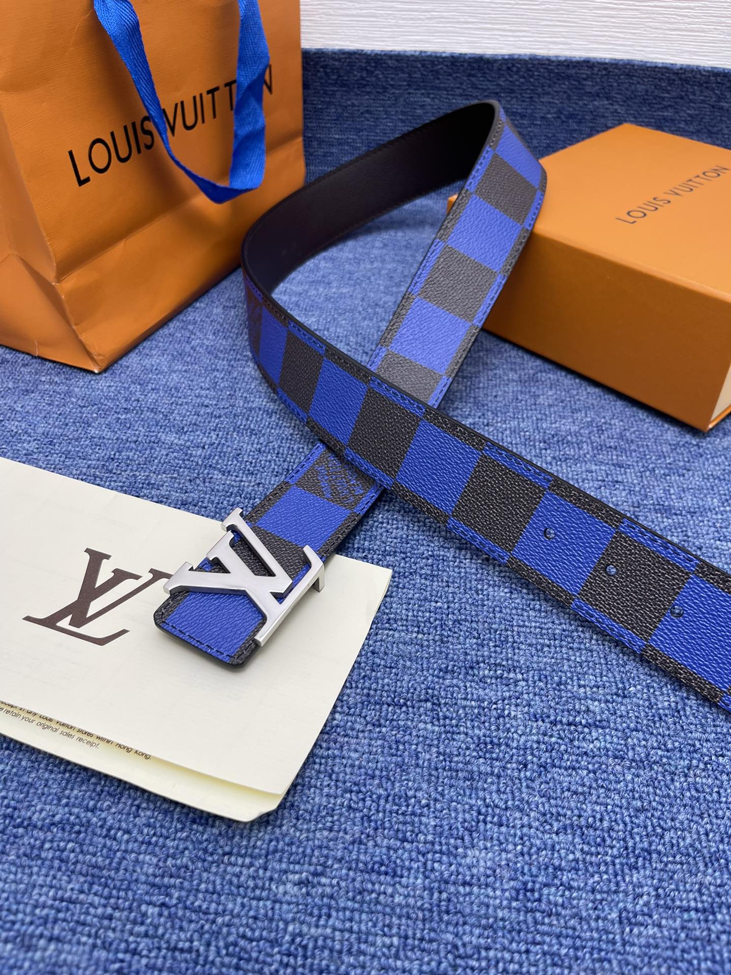 LV.路易威登全套包装原版品质代工厂货品40mm宽度正品一体铸造五金钢扣原厂皮料双面原厂定制面料区别市场