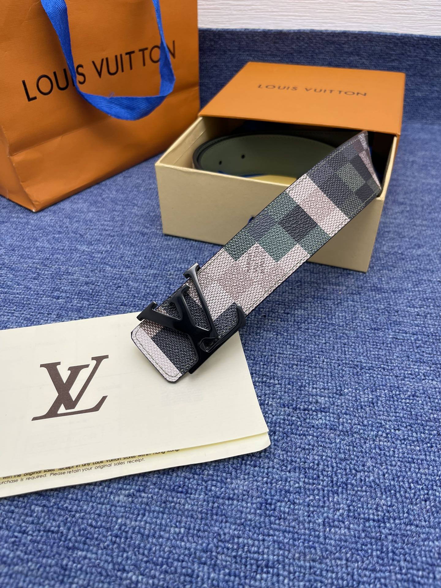 LV.路易威登全套包装原版品质代工厂货品40mm宽度正品一体铸造五金钢扣原厂皮料双面原厂定制面料区别市场