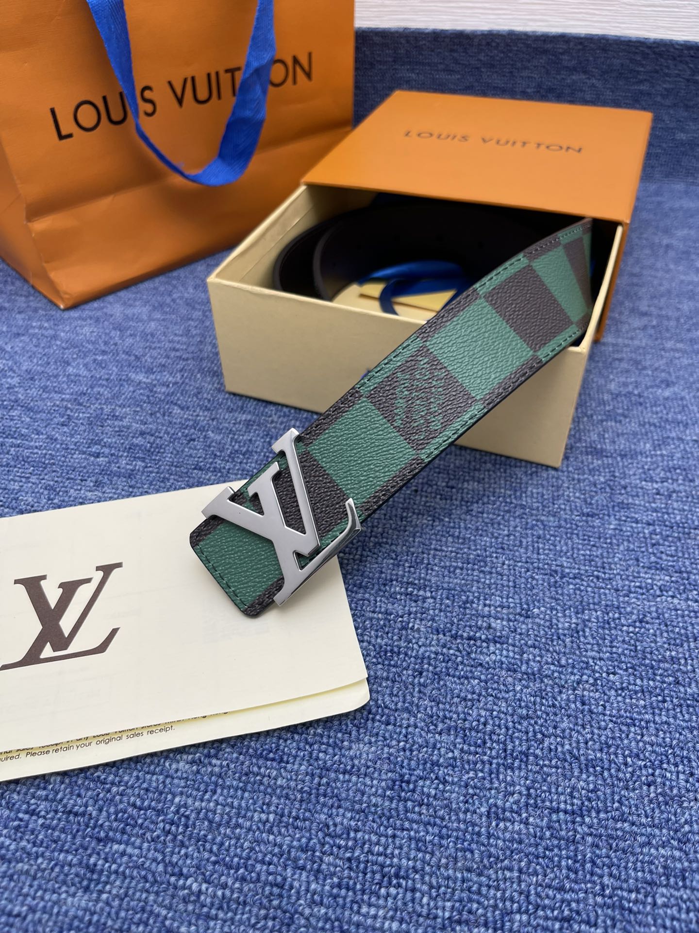 LV.路易威登全套包装原版品质代工厂货品40mm宽度正品一体铸造五金钢扣原厂皮料双面原厂定制面料区别市场