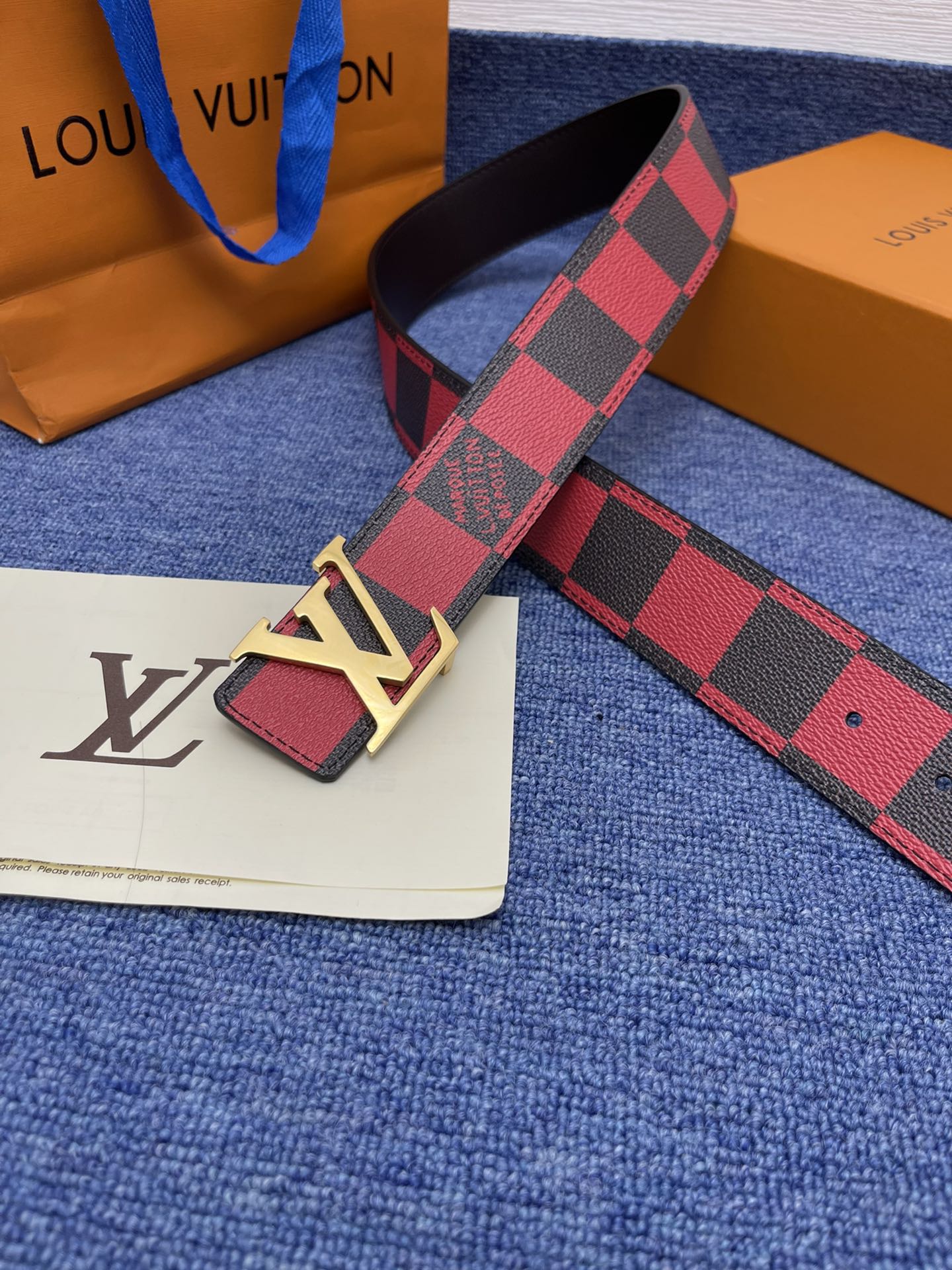 LV.路易威登全套包装原版品质代工厂货品40mm宽度正品一体铸造五金钢扣原厂皮料双面原厂定制面料区别市场