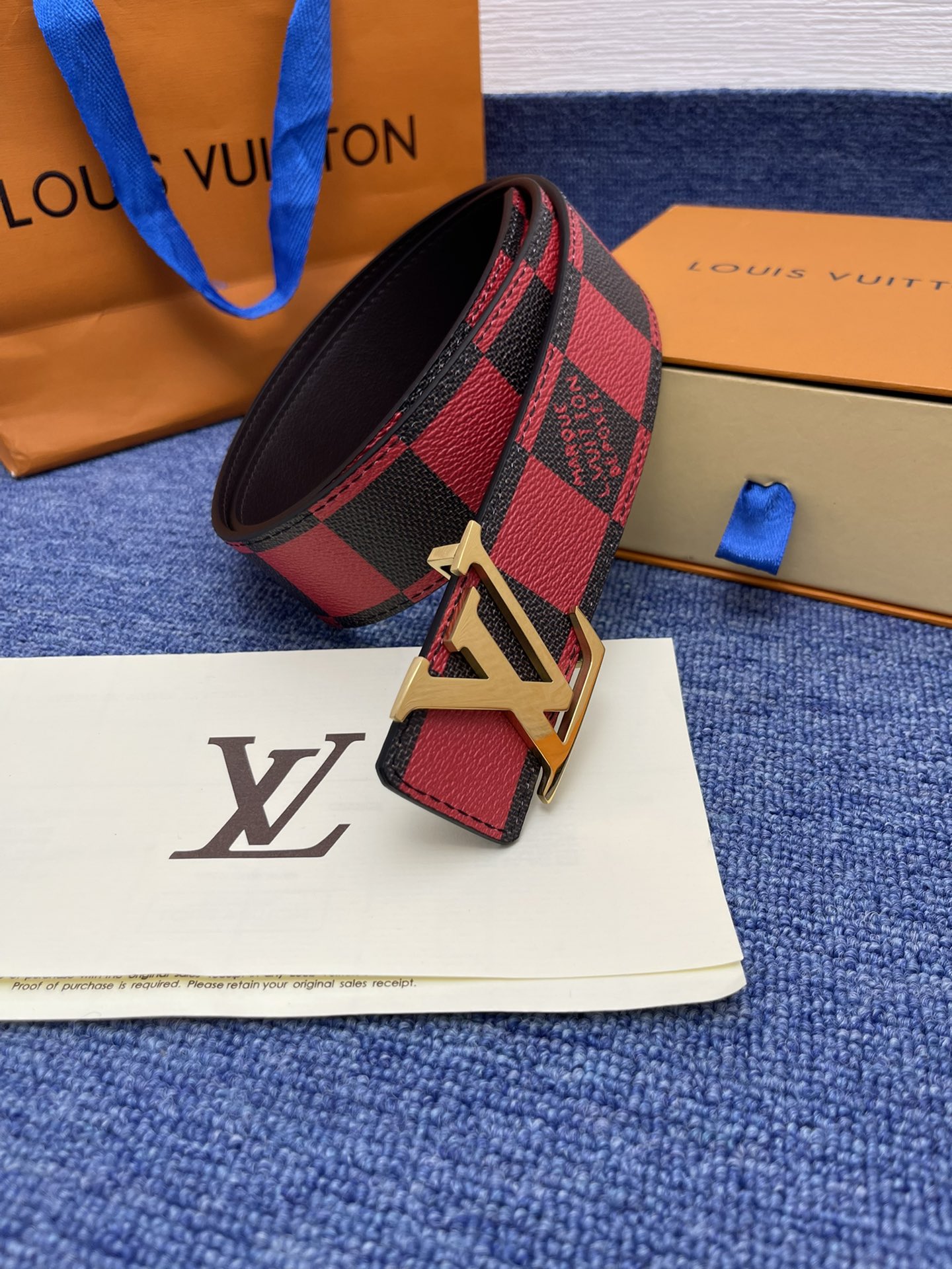 LV.路易威登全套包装原版品质代工厂货品40mm宽度正品一体铸造五金钢扣原厂皮料双面原厂定制面料区别市场