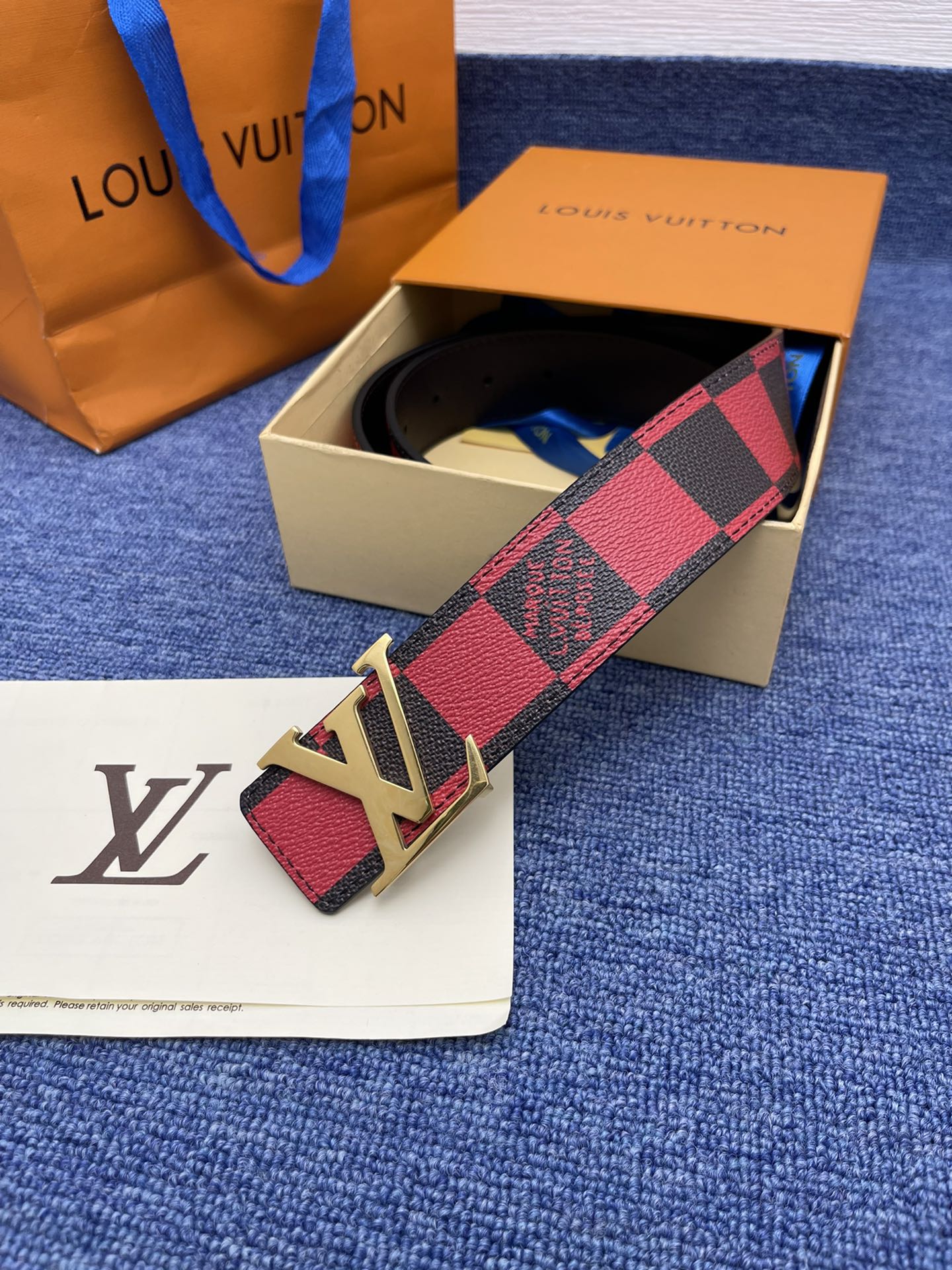 LV.路易威登全套包装原版品质代工厂货品40mm宽度正品一体铸造五金钢扣原厂皮料双面原厂定制面料区别市场