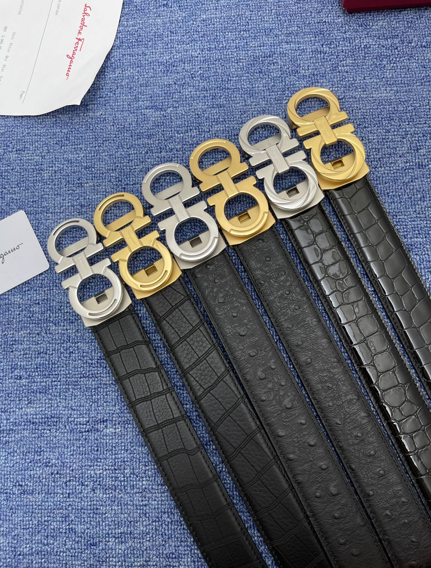 Ferragamo 3.5cm nuevo modelo de hebilla automática de calidad