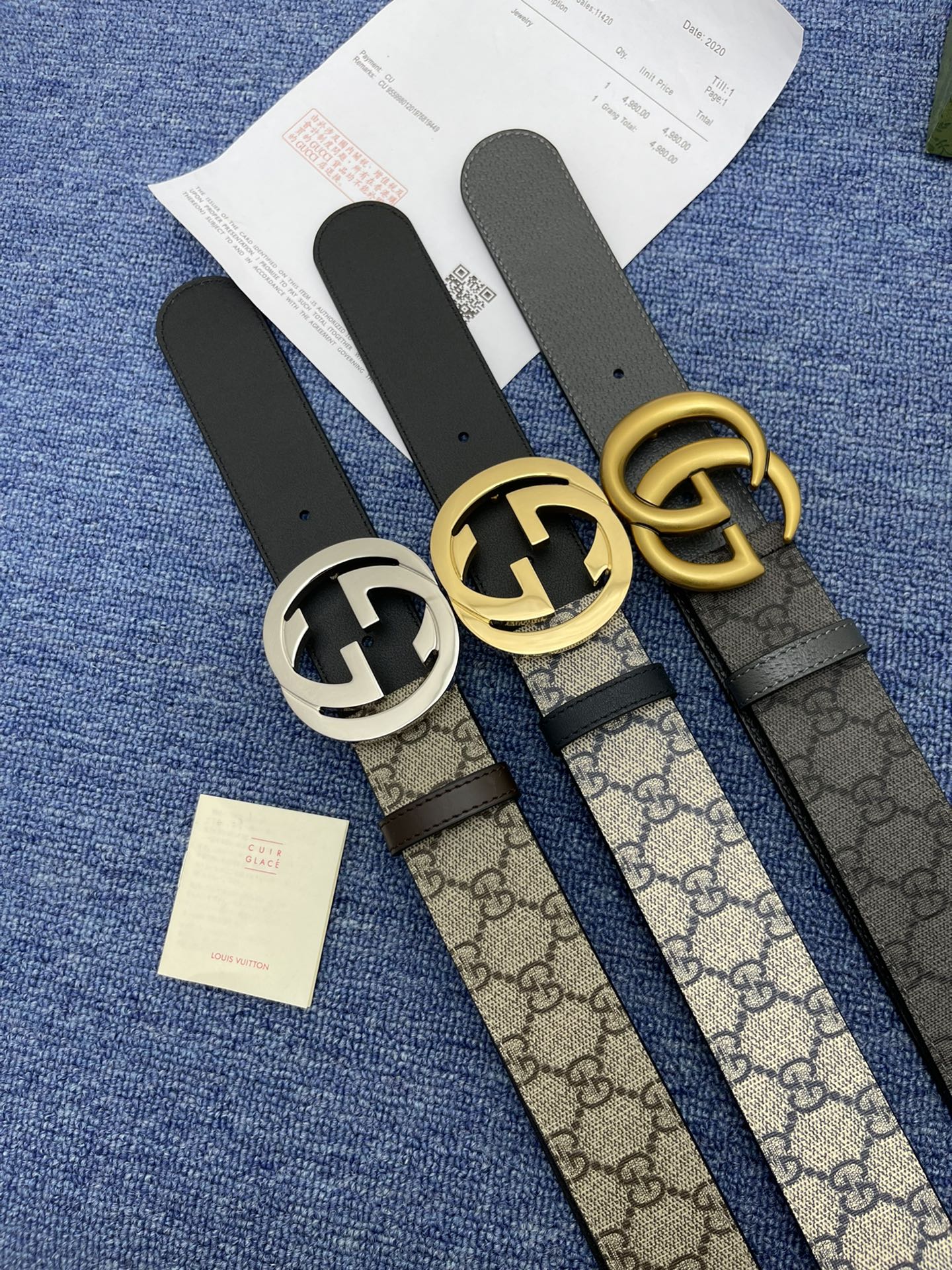 古驰3.9cm经典精品男带