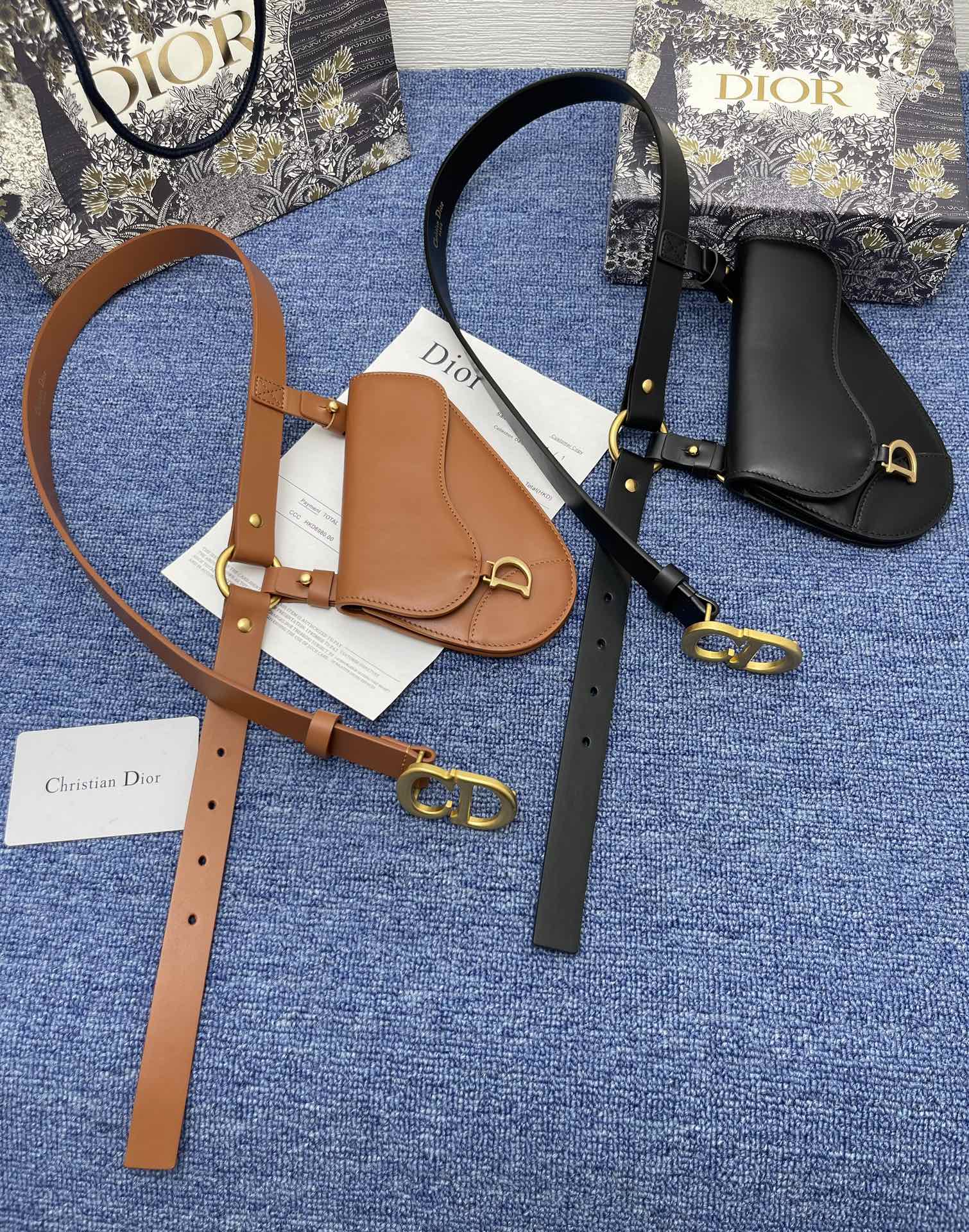 Dior 2.0cm nuevo cinturón de mujer de dos colores de lujo