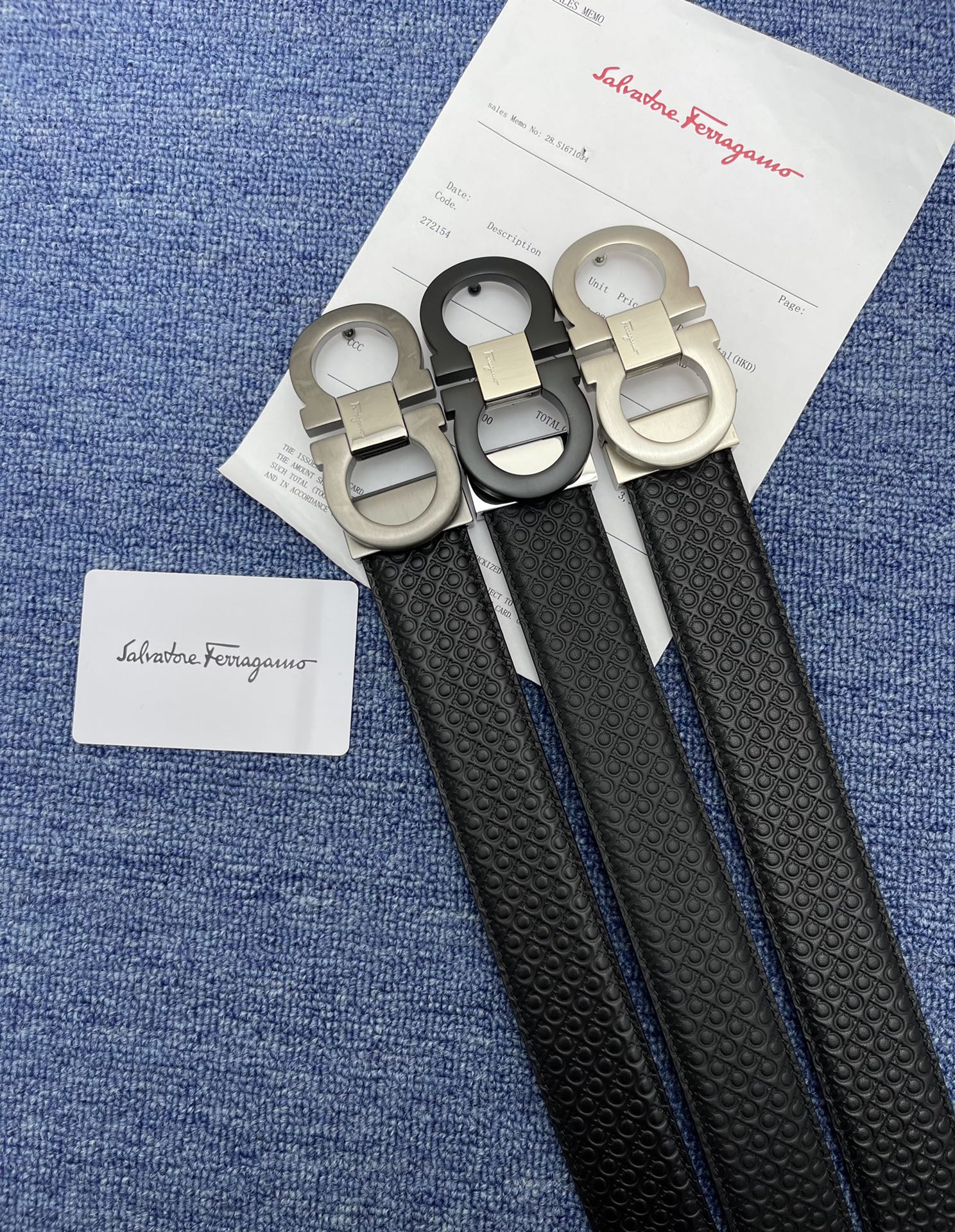 Ferragamo 3.5cm new three-color boutique plate buckle