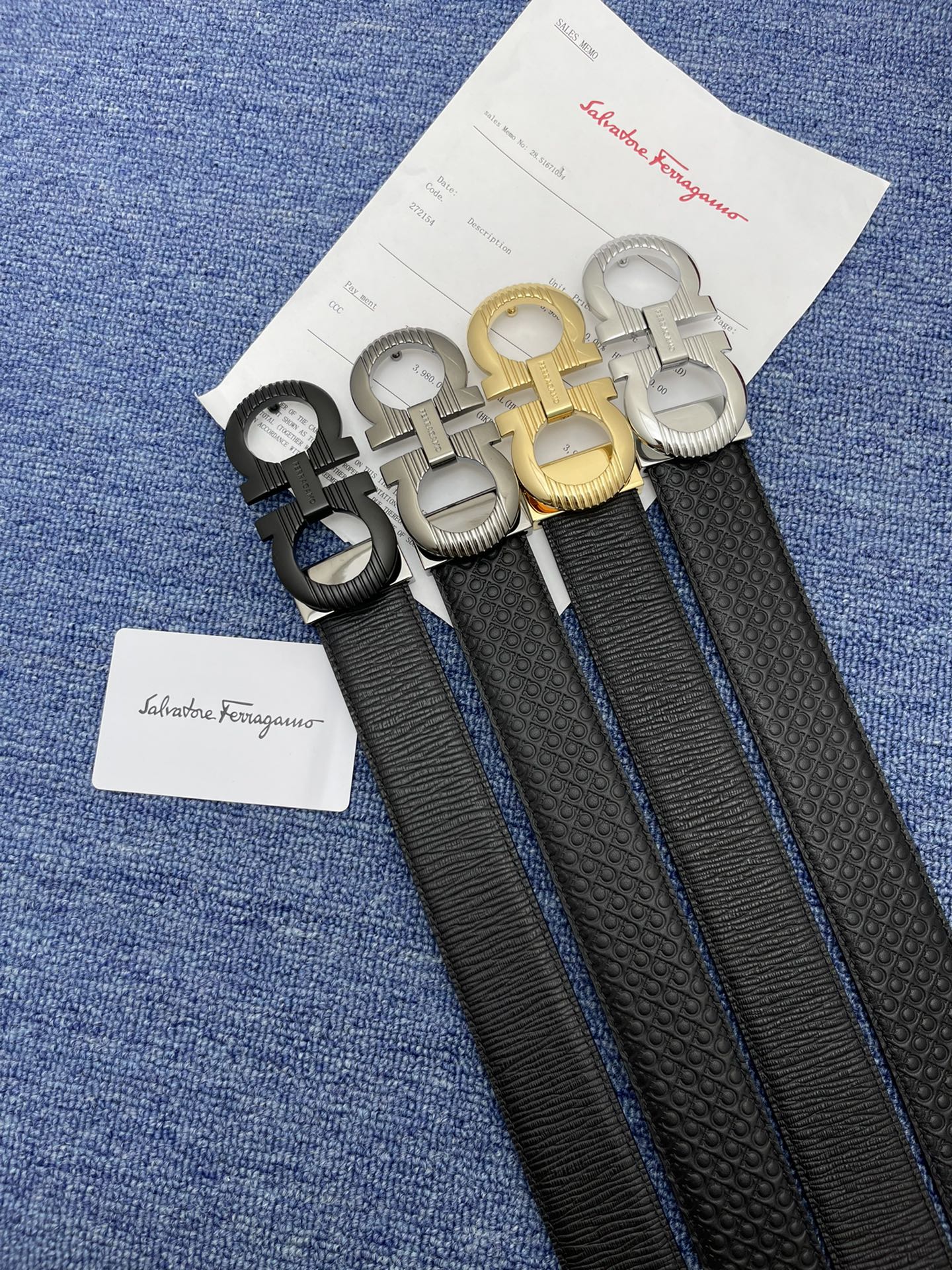 Original Ferragamo. Ferragamo Empaque completo Ancho 3.5cm Cinturón de hombre de alta personalización Doble c…