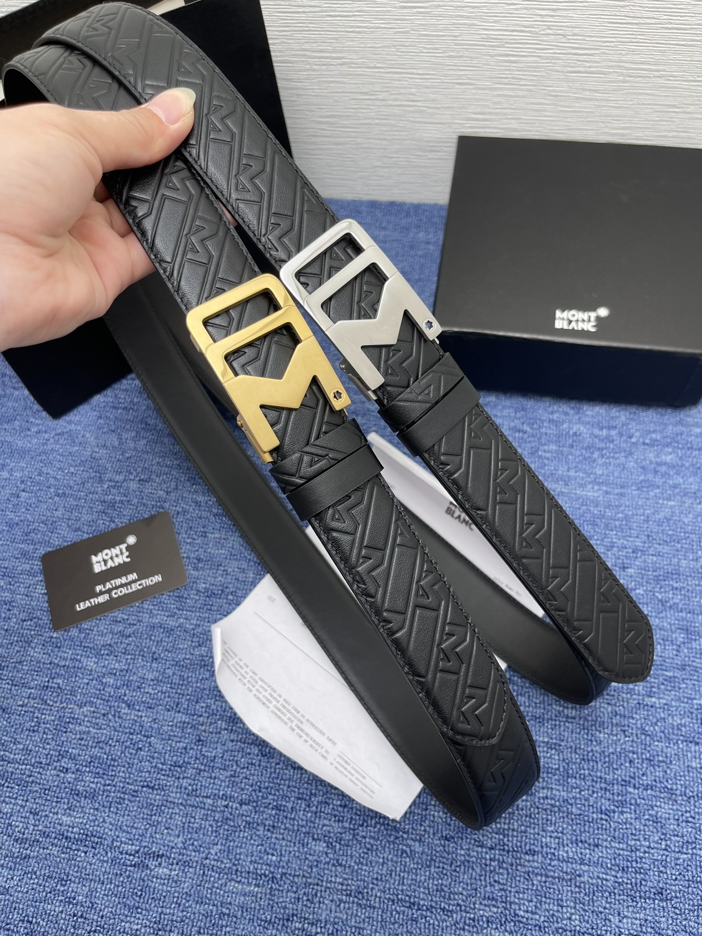 Cinturón Montblanc de 3.5 cm, nuevo modelo con hebilla automática