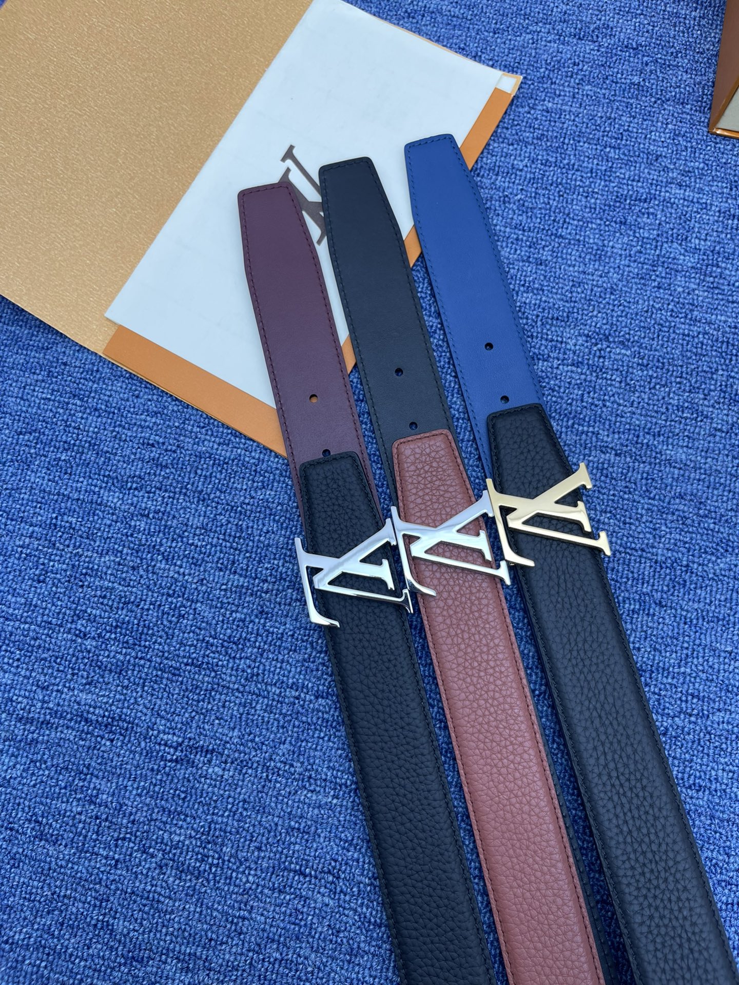 Cinturón masculino nuevo de alta calidad LV de 3.5 cm.