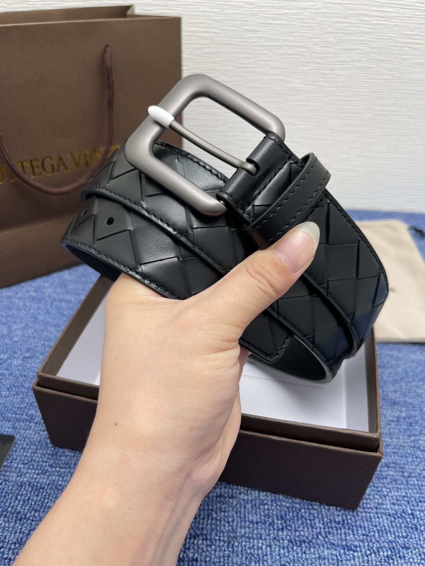 [Bottega Veneta Belts]BV3.5 wide Monogram cowhide 24 modelsClassic handmade