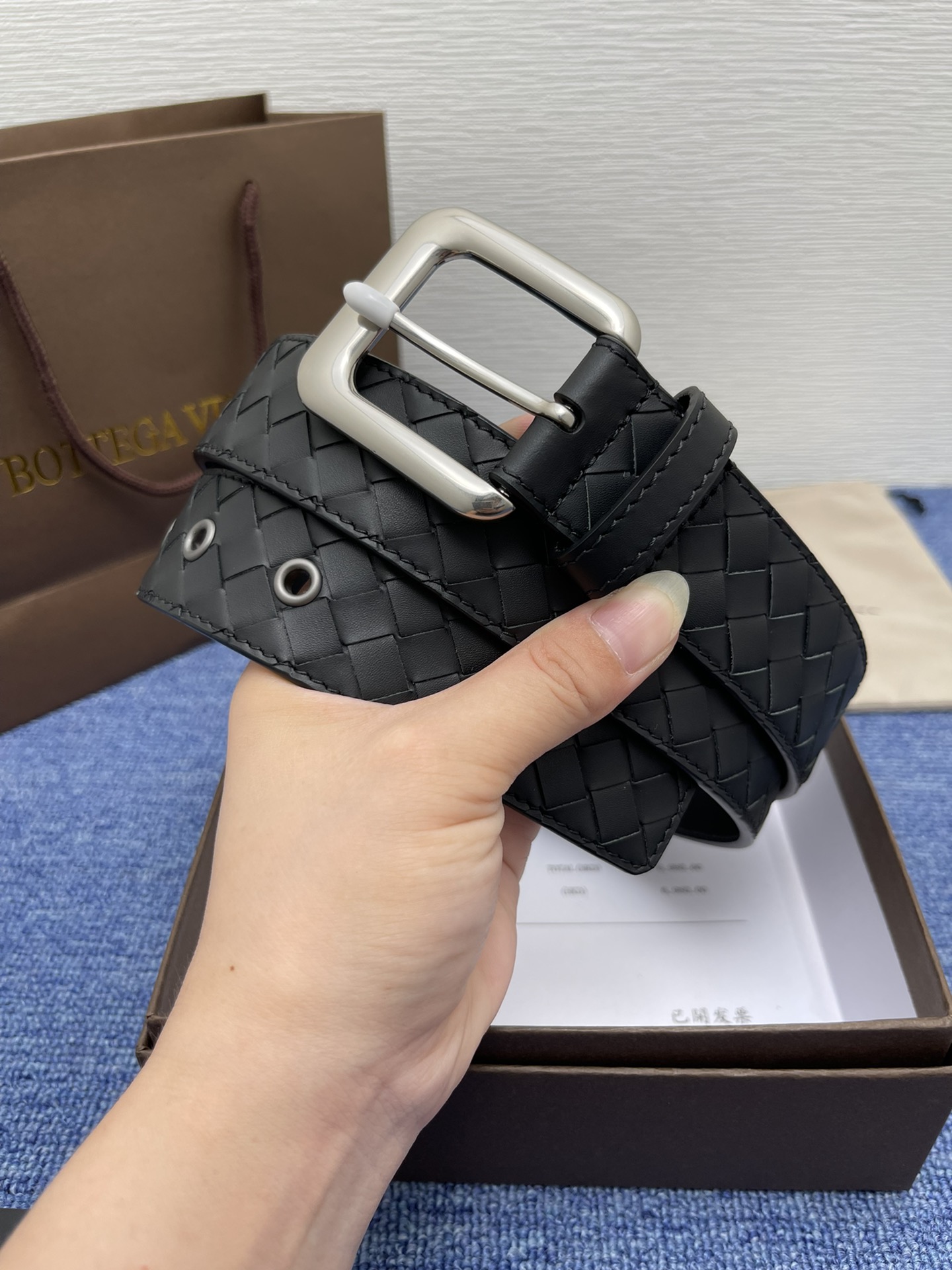 [Bottega Veneta Belts]BV3.5 wide Monogram cowhide 24 modelsClassic handmade
