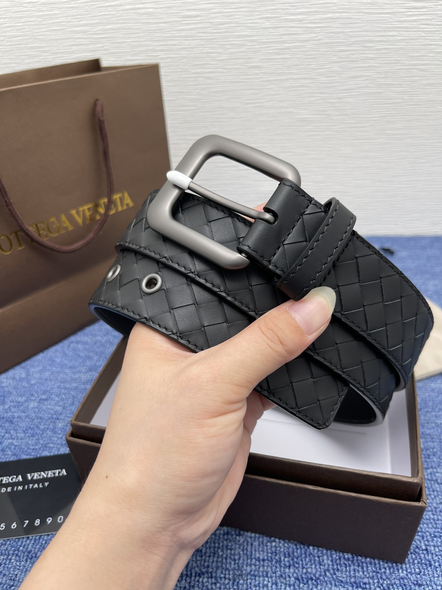 [Bottega Veneta Belts]BV3.5 wide Monogram cowhide 24 modelsClassic handmade