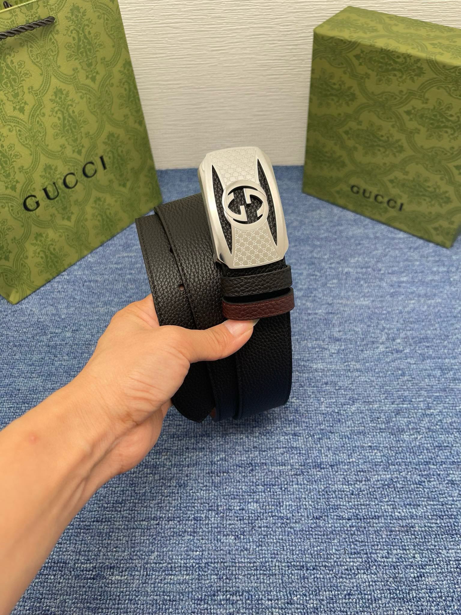 Gucci Ceintures Noir Genuine Leather