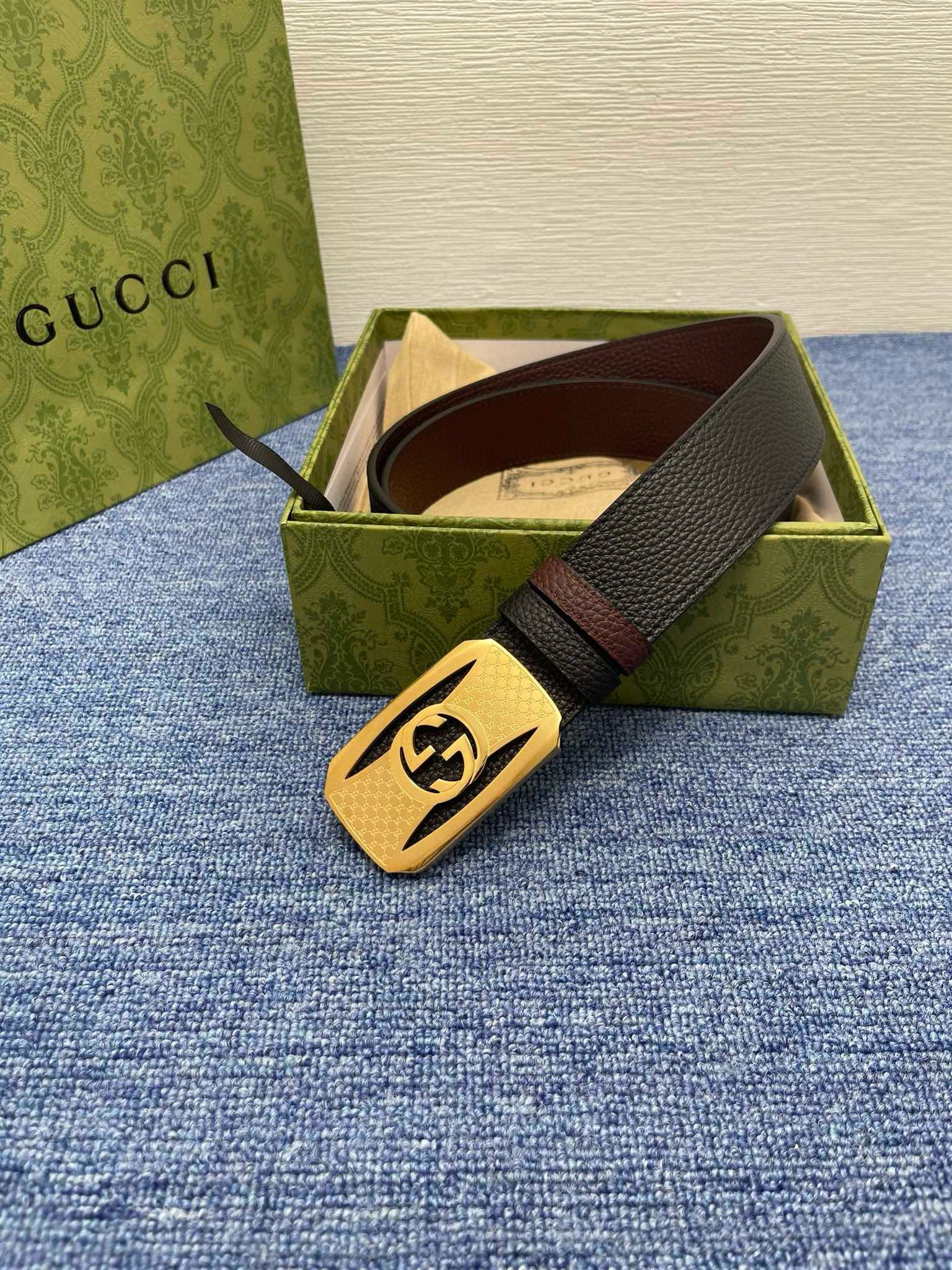 Gucci Ceintures Noir Genuine Leather