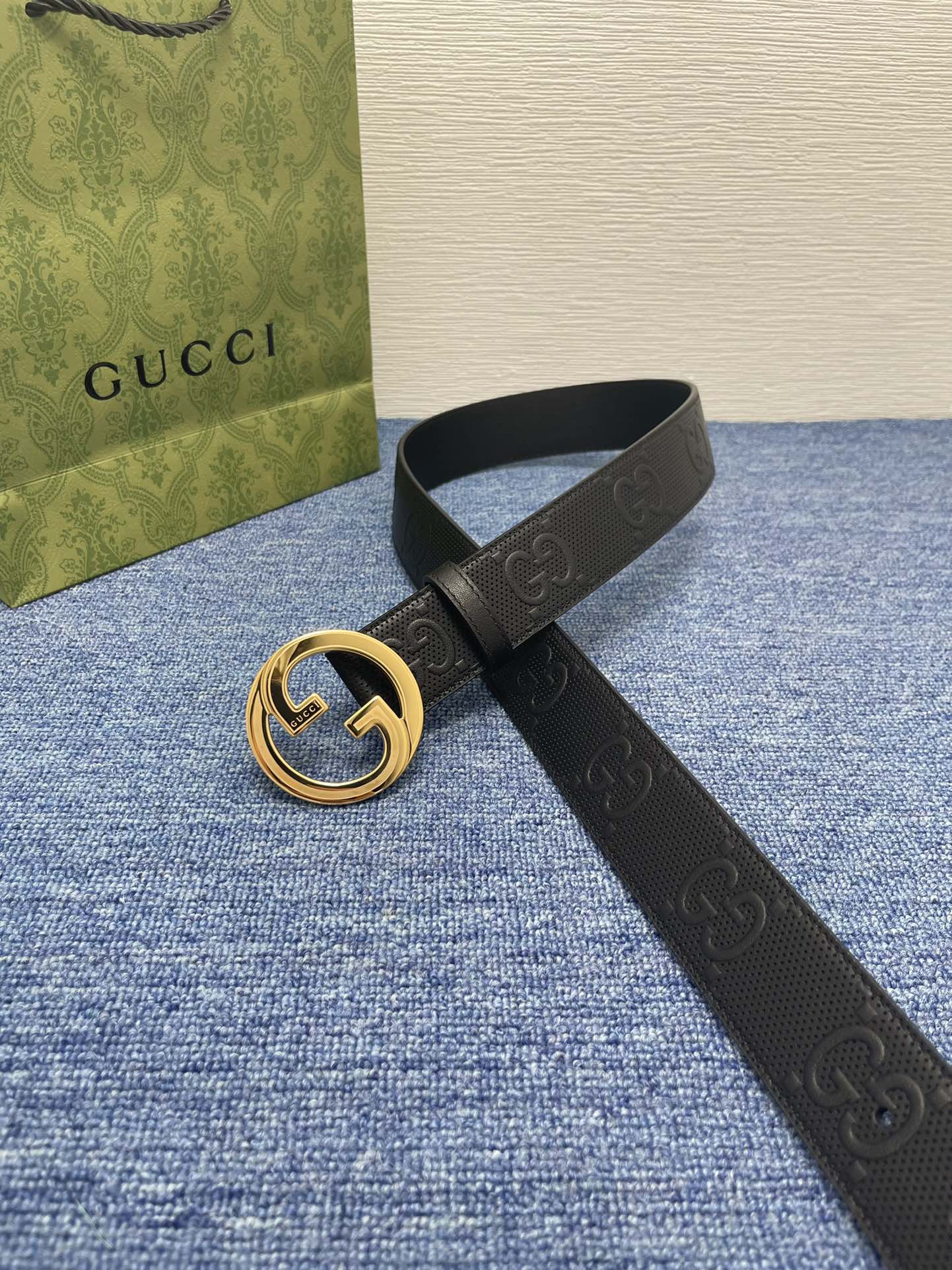 Gucci经典款进口原厂印花面搭配原版皮底精品钢扣宽4.0Cm经典永不过时款潮流大方时尚百搭