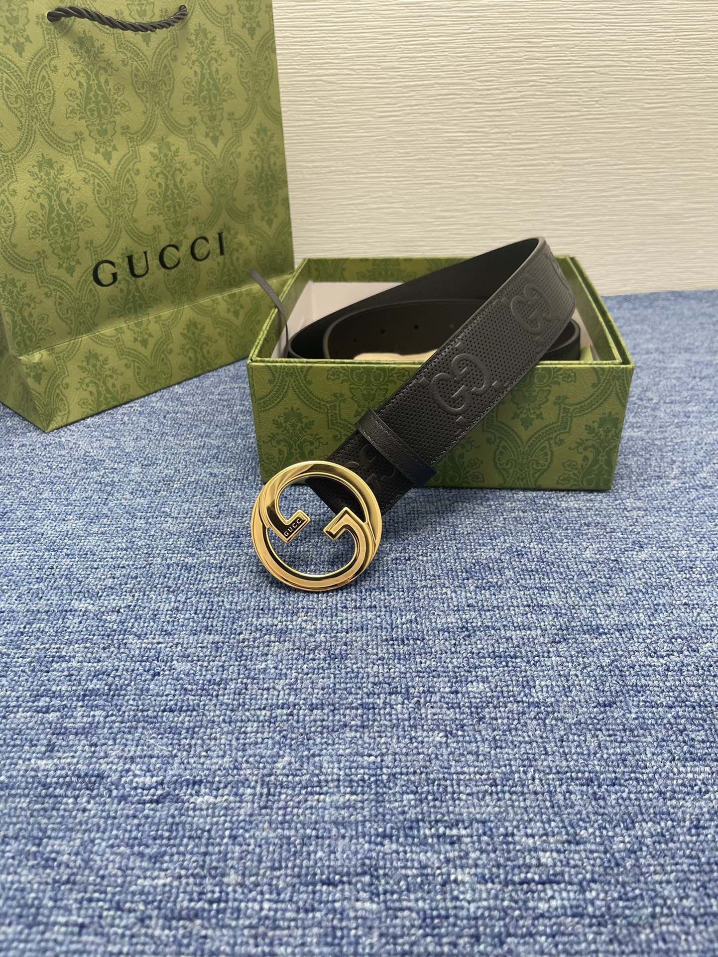 Gucci经典款进口原厂印花面搭配原版皮底精品钢扣宽4.0Cm经典永不过时款潮流大方时尚百搭