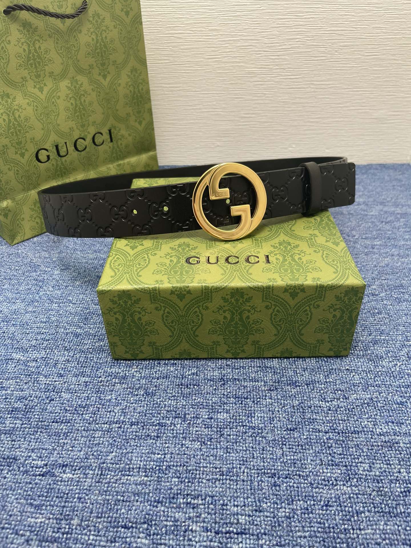 Gucci经典款进口原厂印花面搭配原版皮底精品钢扣宽4.0Cm经典永不过时款潮流大方时尚百搭