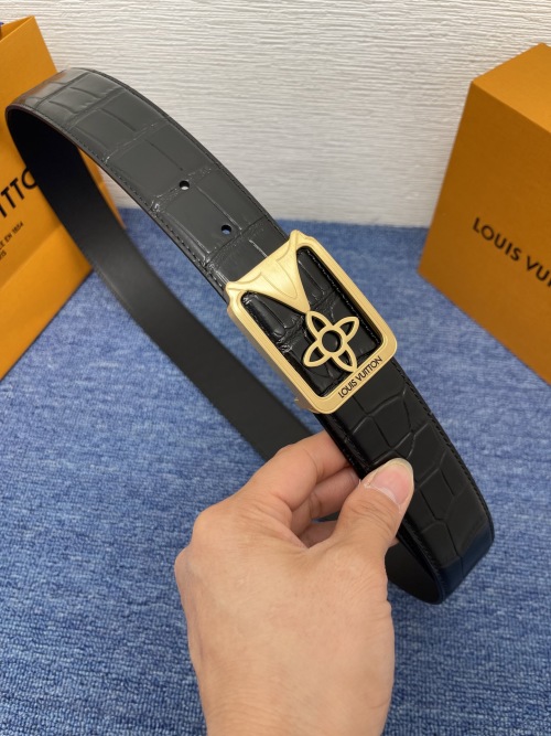 Louis Vuitton 4.0cm Belt with Monogram Leather and Gold Buckle 12 Louis Vuitton 4.0cm Belt with Monogram Leather and Gold Buckle