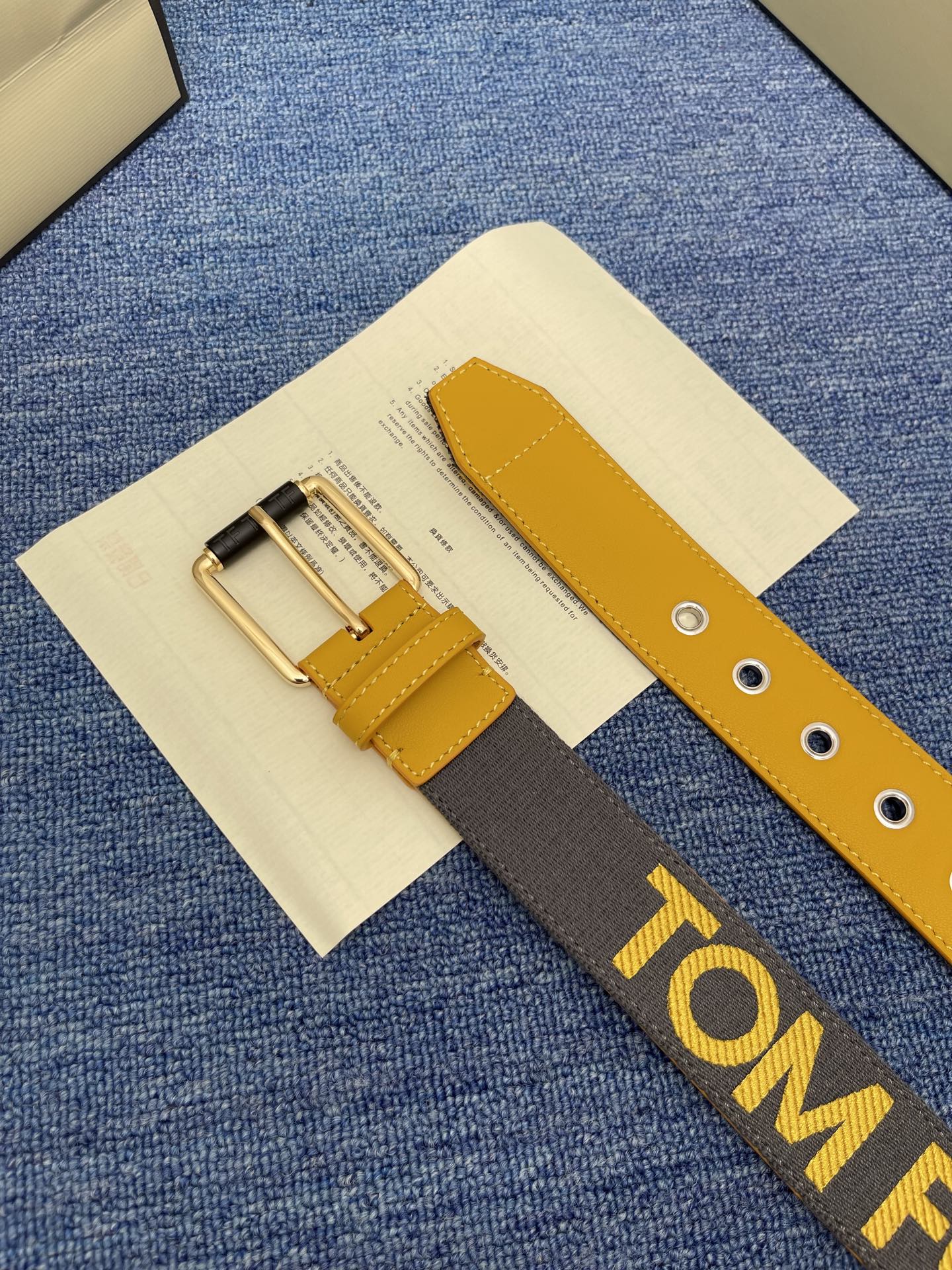  TOM FORD 汤姆福特。新品高端帆布搭配小牛皮，简约商务男士腰带，4.0cm宽，配原版包装