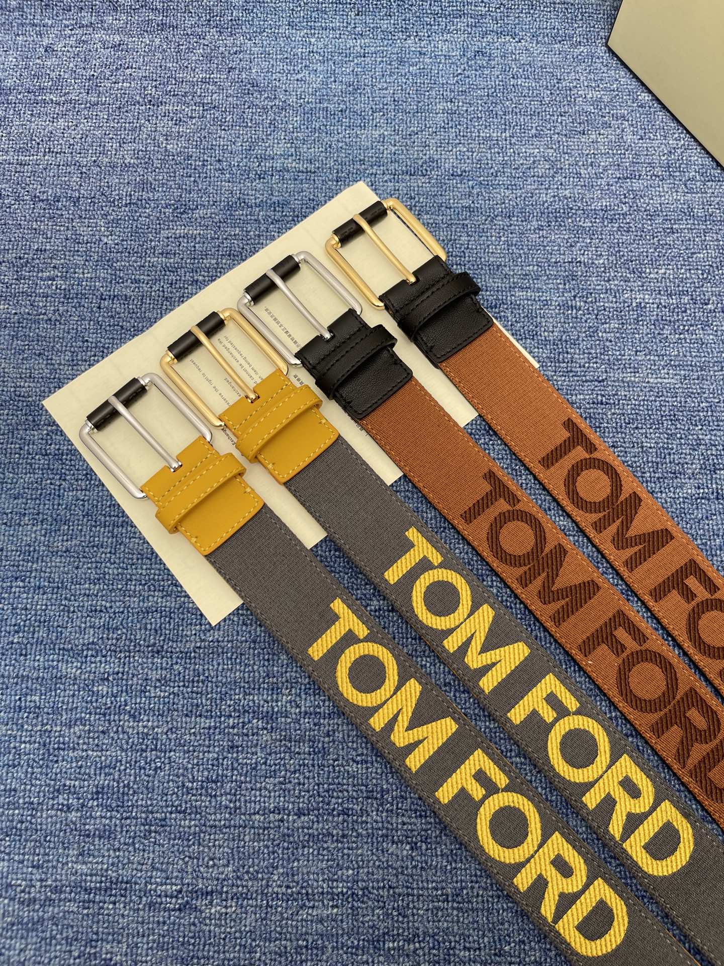  TOM FORD 汤姆福特。新品高端帆布搭配小牛皮，简约商务男士腰带，4.0cm宽，配原版包装