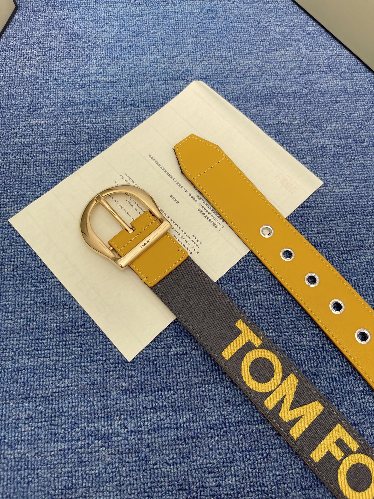  TOM FORD 汤姆福特。新品高端帆布搭配小牛皮，简约商务男士腰带，4.0cm宽，配原版包装