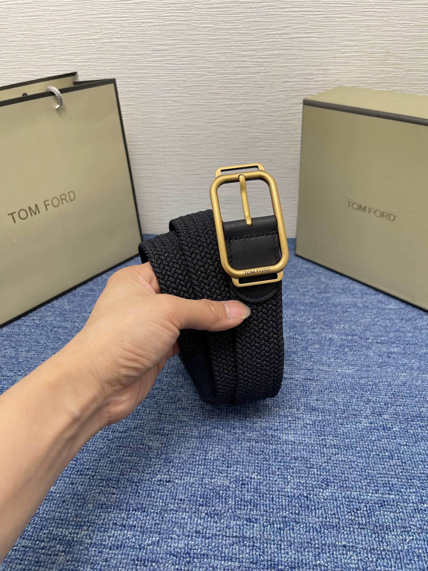  TOM FORD 汤姆福特。简约男士腰带，3．5cm宽，配原版包装